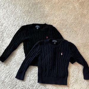 Polo Ralph Lauren cable knit sweaters- size 3t Black and Navy